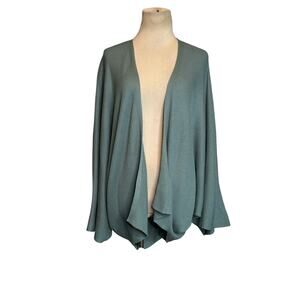 Lululemon Tealwater Teal Cashlu Knit Textured Wrap Cardigan size M/L